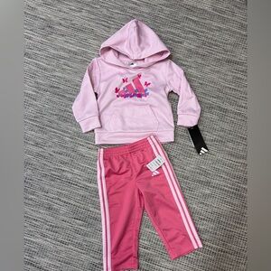 NWT ADIDAS 2 piece track suit set for baby girl 18 months